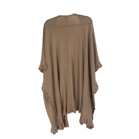 Easel Khaki Ruffle Open Front Long Kimono Women’s 3X NEW - Picture 2 of 10